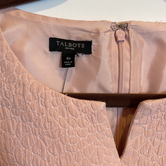 Talbots petites 4P beautiful textured cap sleeve shift dress fabulous baby pink - Picture 3 of 12